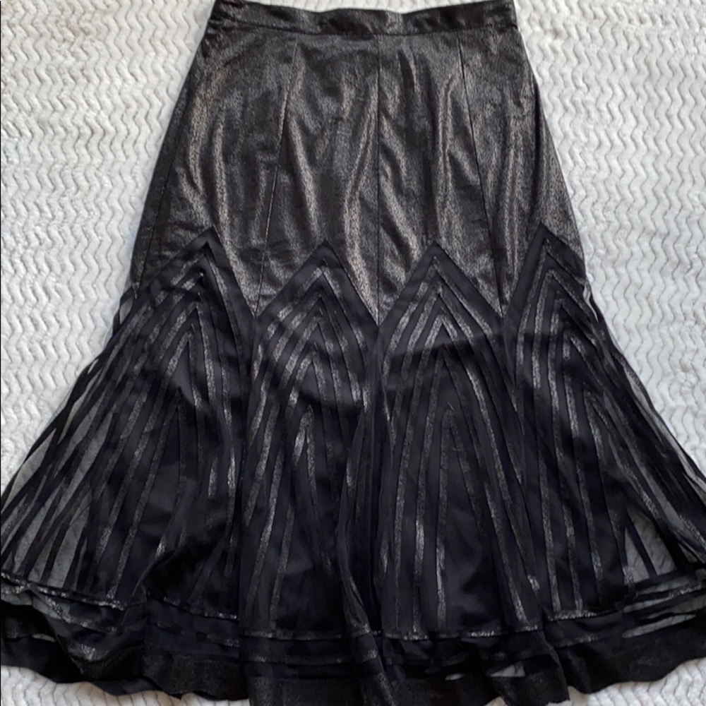 FRANK LYMAN DESIGN PANELED MAX SKIRT BLACK SZ: 10